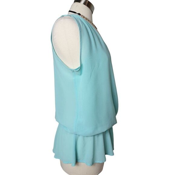 Women's Sleeveless Blouse Draped Wrap Front Ruffle Dressy Top Medium NWOT - Picture 4 of 6